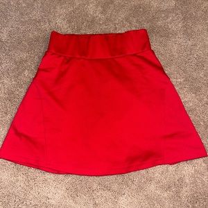 red tennis skirt